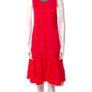 Issa London Scoop Neck Pink Sleeveless Knee-Length Dress, M